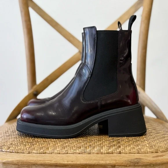 Vagabond Dorah Chelsea Boots Wine Red Anthropologie - Picture 4 of 8